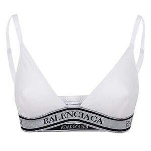 NWT BALENCIAGA
White Logo Band Triangle Bralette (Sz Large)